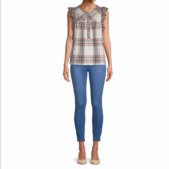 New Time and Tru Women's Ruffle Sleeve Tank Top - Picture 3 of 8